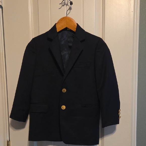 Michael Kors Perlis Navy Blazer with Gold Buttons Size 6 - Picture 1 of 7